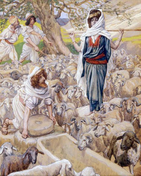 “Jacob and Rachel at the Well,” ca. late 1890s by James Jacques  Joseph Tissot. (© The Jewish Museum, New York/Art Resource, NY.)