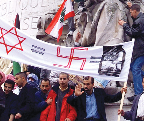 French Muslims and Leftists demonstrate at the Place de la République, Paris, 2000. Cries of “Death to the Jews” were heard in a European capital for the first time since the Nazi period.