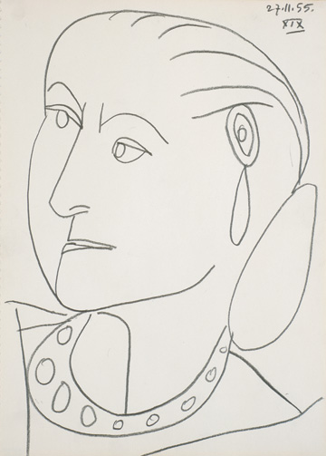 Portrait of Helena Rubinstein XIX 27-11-1955 by Pablo Picasso, Himeji City Museum of Art, Japan. (© 2014 Estate of Pablo Picasso/Artist Rights Society, ARS, New York.)