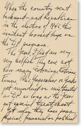 An entry from President Truman’s diary, July 21, 1947.