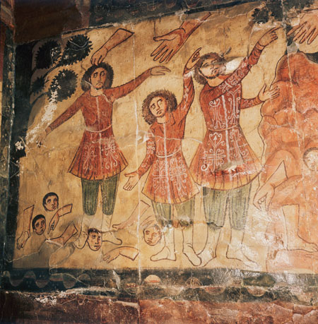 The Vision of Ezekiel from the synagogue at Dura Europos. (National  Museum, Damascus, SEF/Art Resource, NY.) 