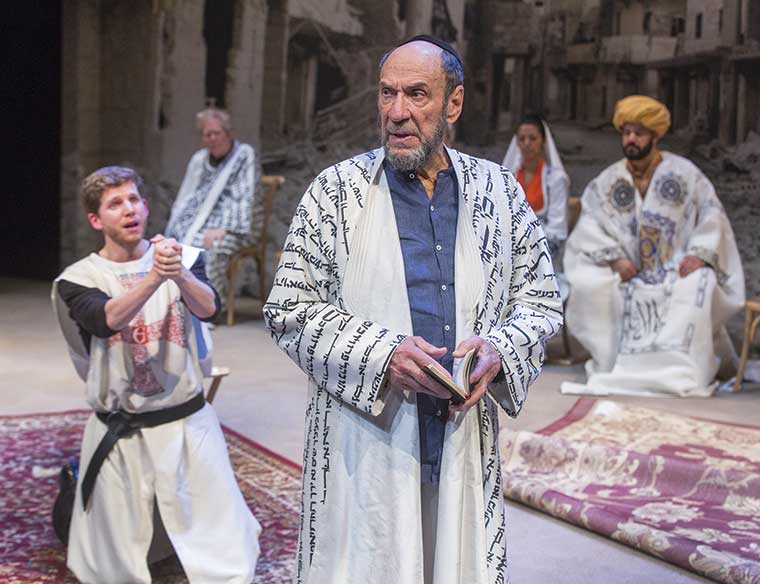 Stark Sands, left, and  F. Murray Abraham in Nathan the Wise. (Photo by Richard Termine, courtesy of  Classic Stage Company.)