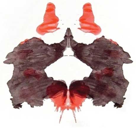 One of the Rorschach ink-blot tests given to the Nuremberg defendants in an attempt to understand their mentality.