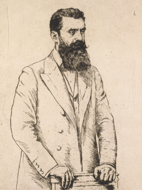 Portrait of Theodor Herzl by Hermann Struck, ca. 1920s. (From the Jewish Museum, Berlin.)