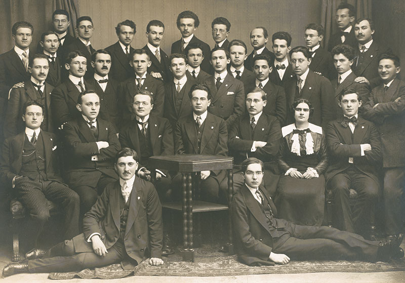 Group photo of a Prague Zionist student organization, February 1913.