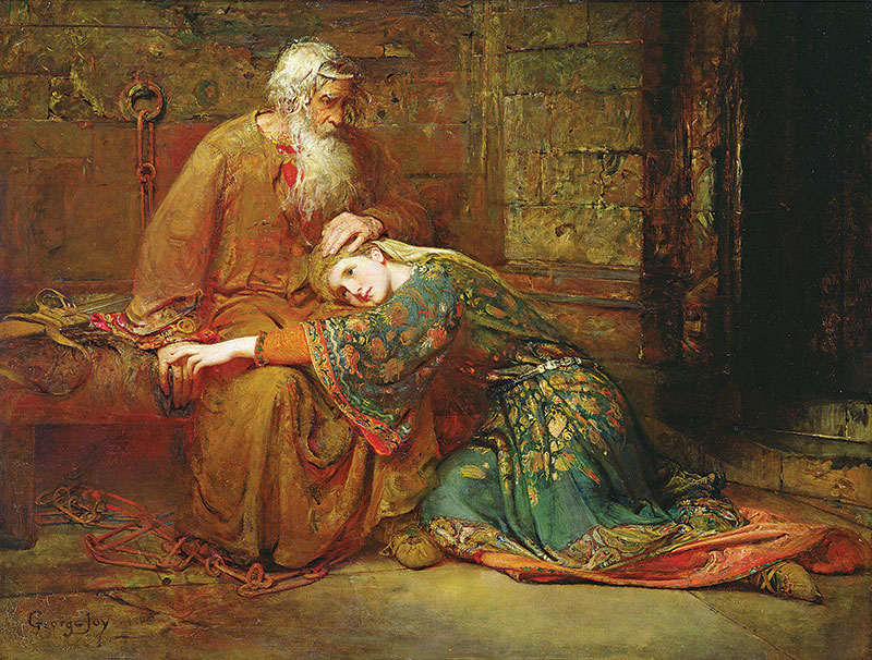 Painting of Cordelia Comforting her Father, King Lear, in Prison.