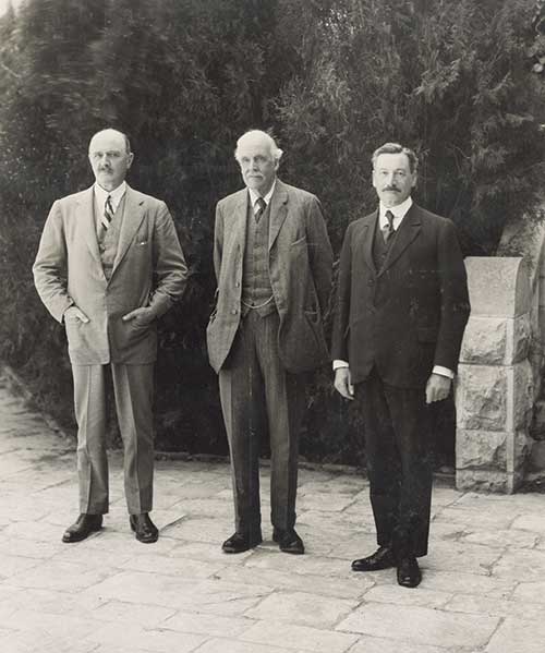 “The Palestine Trio”: Field Marshal Lord Allenby, Lord Balfour, and Sir Herbert Samuel