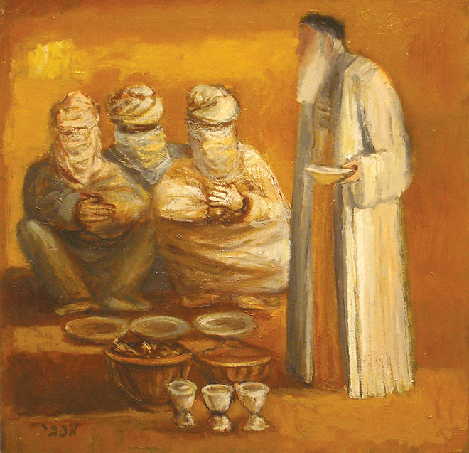 Painting of three strangers