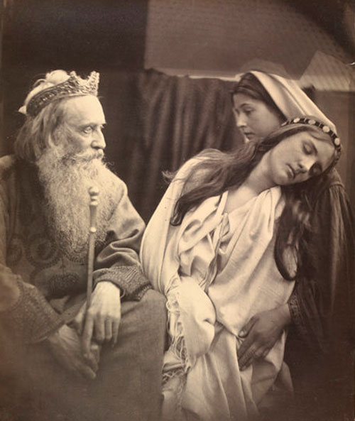 King Ahasuerus & Queen Esther in Apocrypha. Sitters are Sir Henry Taylor, Mary Ryan and Mary Kellaway, 1865.