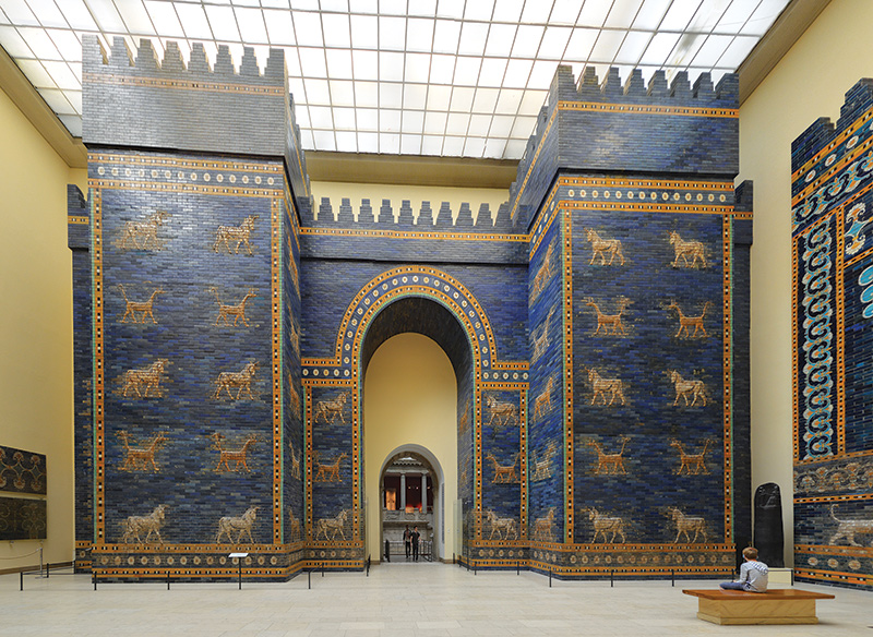 The reconstructed Ishtar Gate, Pergamon Museum, Berlin. (Wikimedia.)
